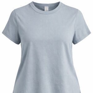 Exlura Women’s XL Light Blue High Low Hem Short Sleeve Casual Tee Shirt